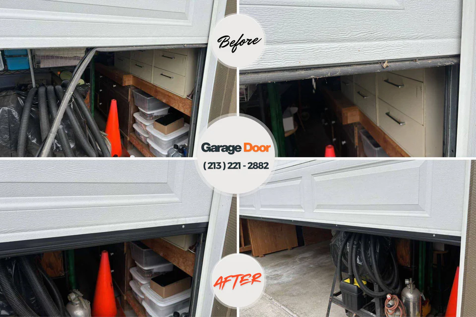 Before and after: garage door opener repair Cecilia, LA
